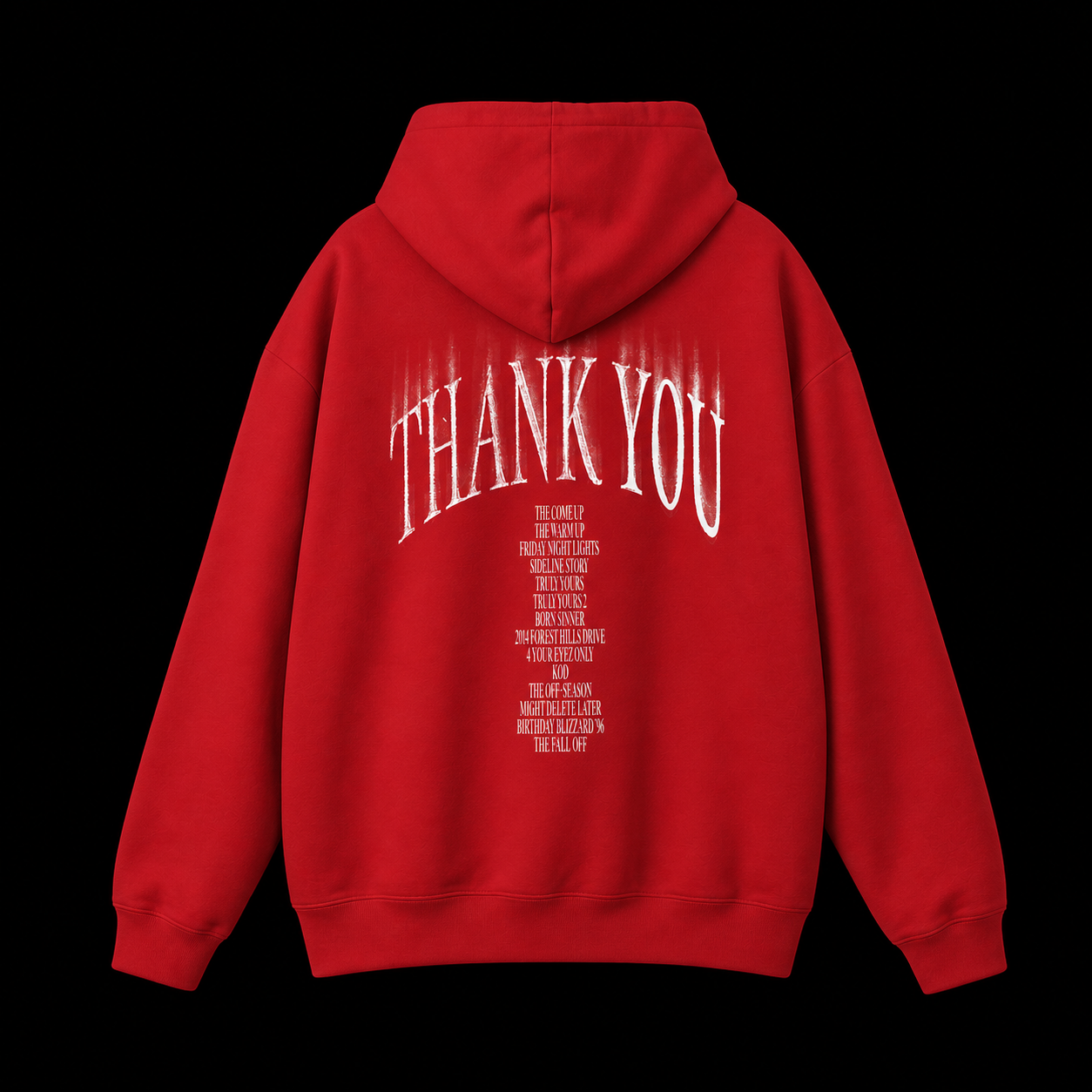 J Cole Tour Merch - Red Thank You Zipup