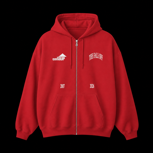 J Cole Tour Merch - Red Thank You Zipup VIP